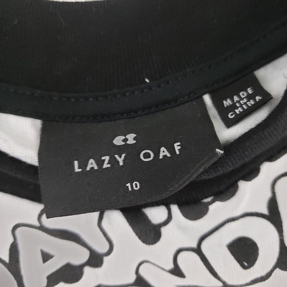 SOLD Lazy Oaf Day by Day cropped ringer tee Medium - Picture 3 of 4